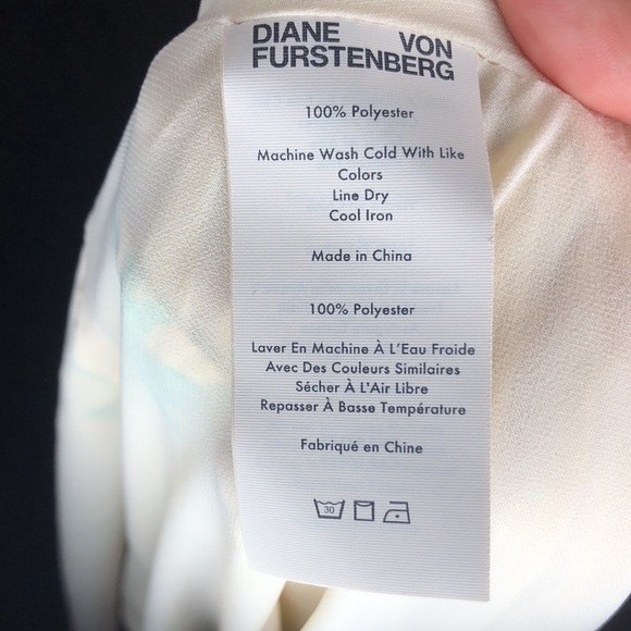 FINAL SALE! Cream Floral Diane Von Furstenberg Maxi Wrap Dress - Picture 5 of 5